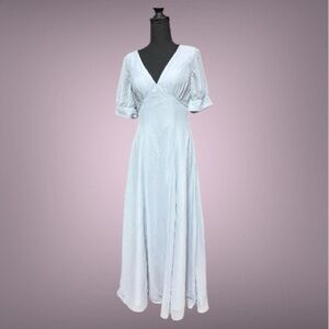 AW Bridal Elegant Dusty Blue Maxi Dress Size 6